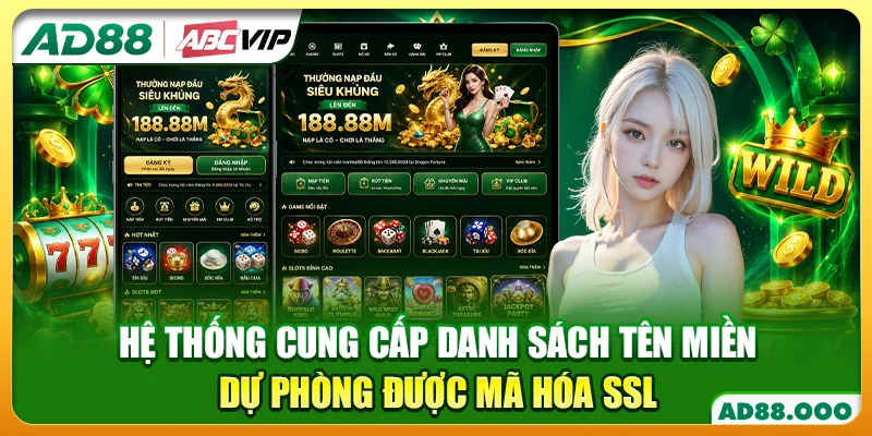 Hệ thống cung cấp danh sách tên miền dự phòng được mã hóa SSL
